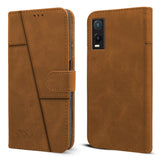 For Vivo T1x 4G Flip Cover Case ( Stitched Leather with Magnetic Closure)