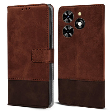 For Tecno Pop 8 Flip Cover Case (Professional Dual Leather Wallet with Magnetic Closure)