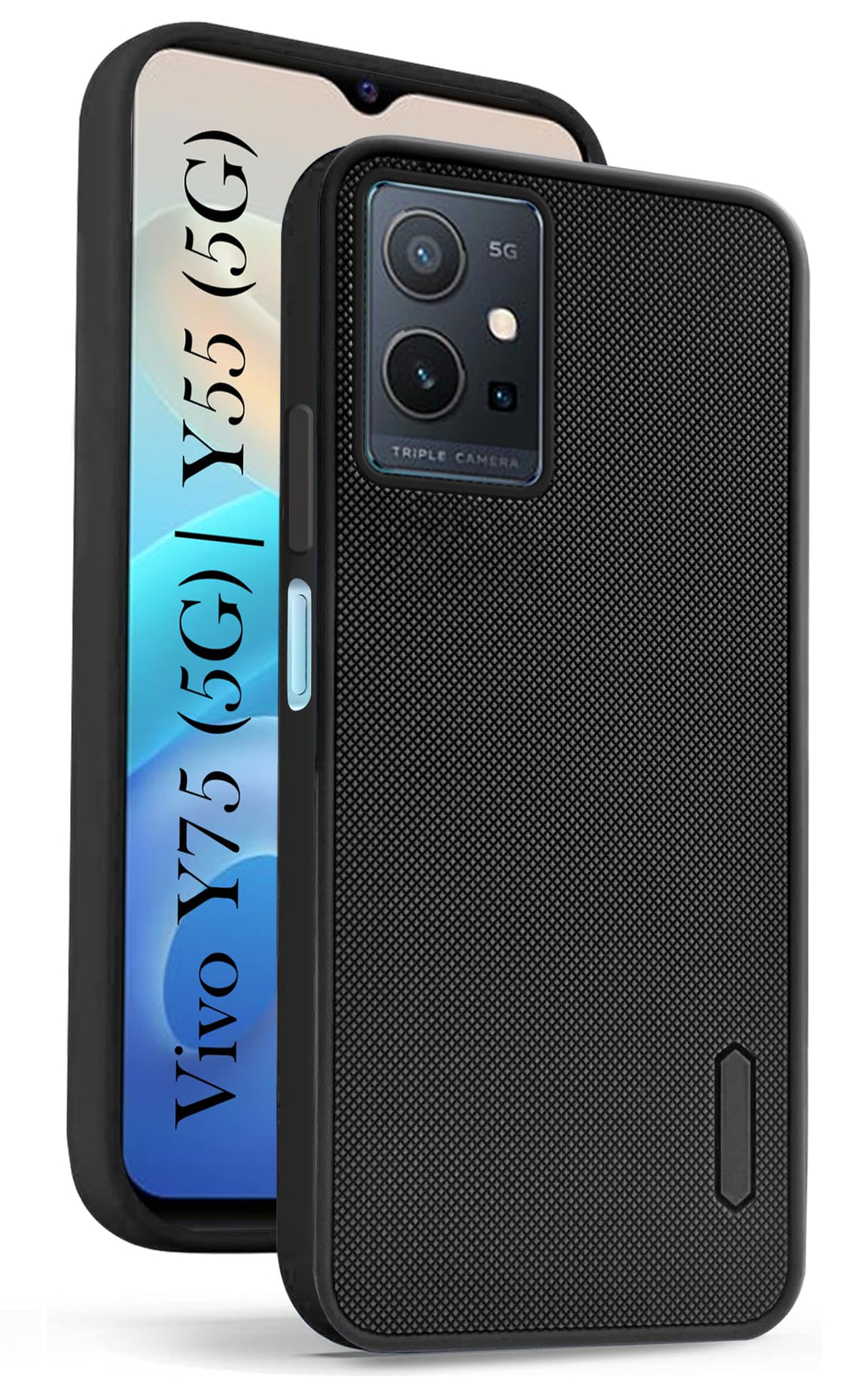For Vivo Y75 5G | Y55 5G Back Cover Case (Textured Grip Design | Camera Protetion | Slim and Light Weight | Soft Touch and Feel)
