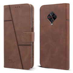 For Vivo Y9s Flip Cover Case ( Stitched Leather with Magnetic Closure)