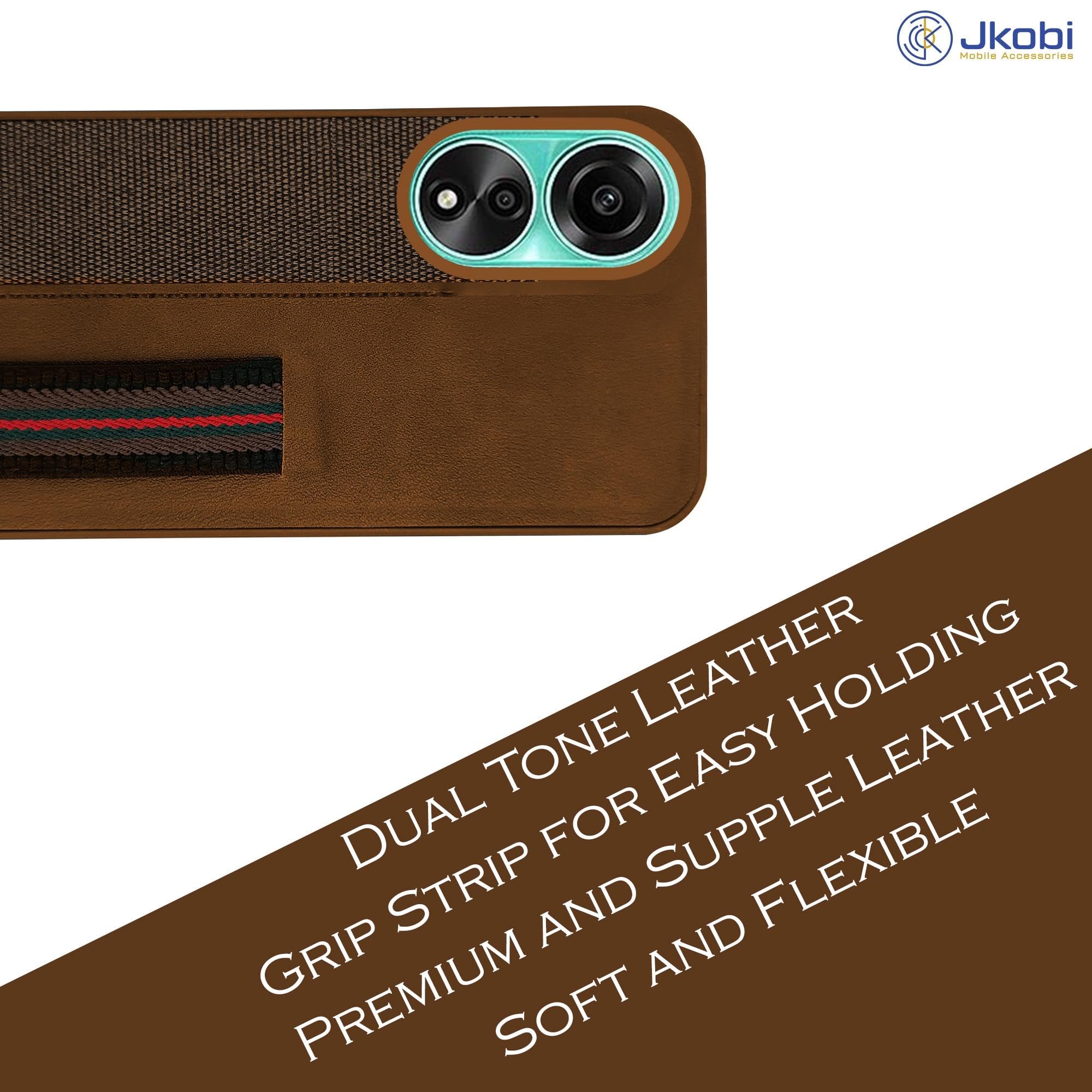 For Oppo A78 4G Back Cover Case (Professional PU Leather | Strip Chain Holder Socket)