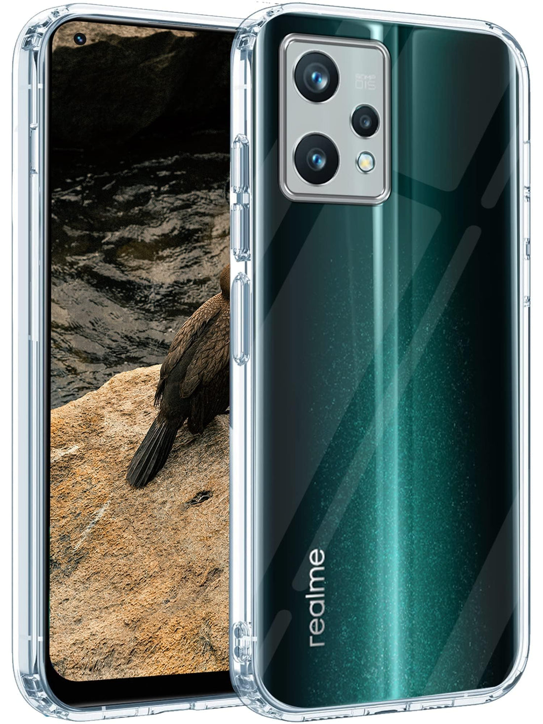 For Realme Narzo 50 Pro Back Cover (Silicone Crystal Clear | Pure Camera Protection | Dust Plug for Charger and Headphone sockets | Shockproof Bumpers | Transparent)