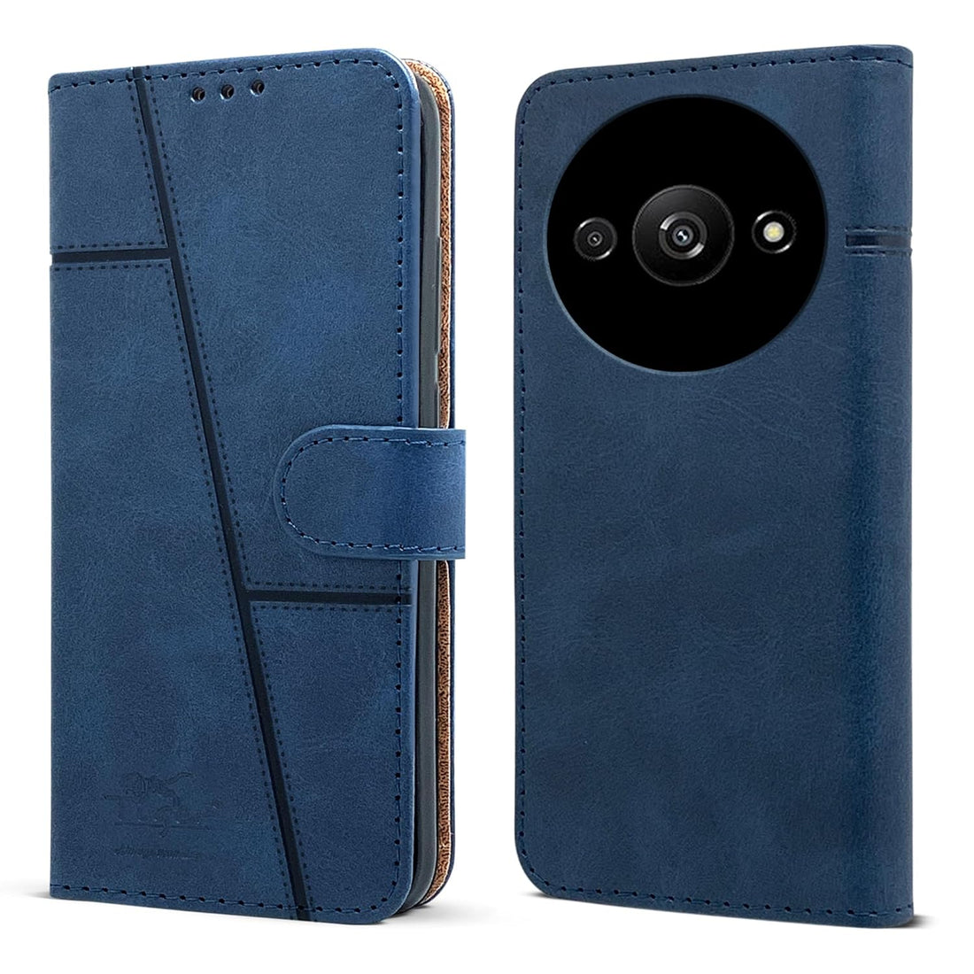 For Xiaomi Redmi A3 Flip Cover Case (Stitched Leather with Magnetic Closure)