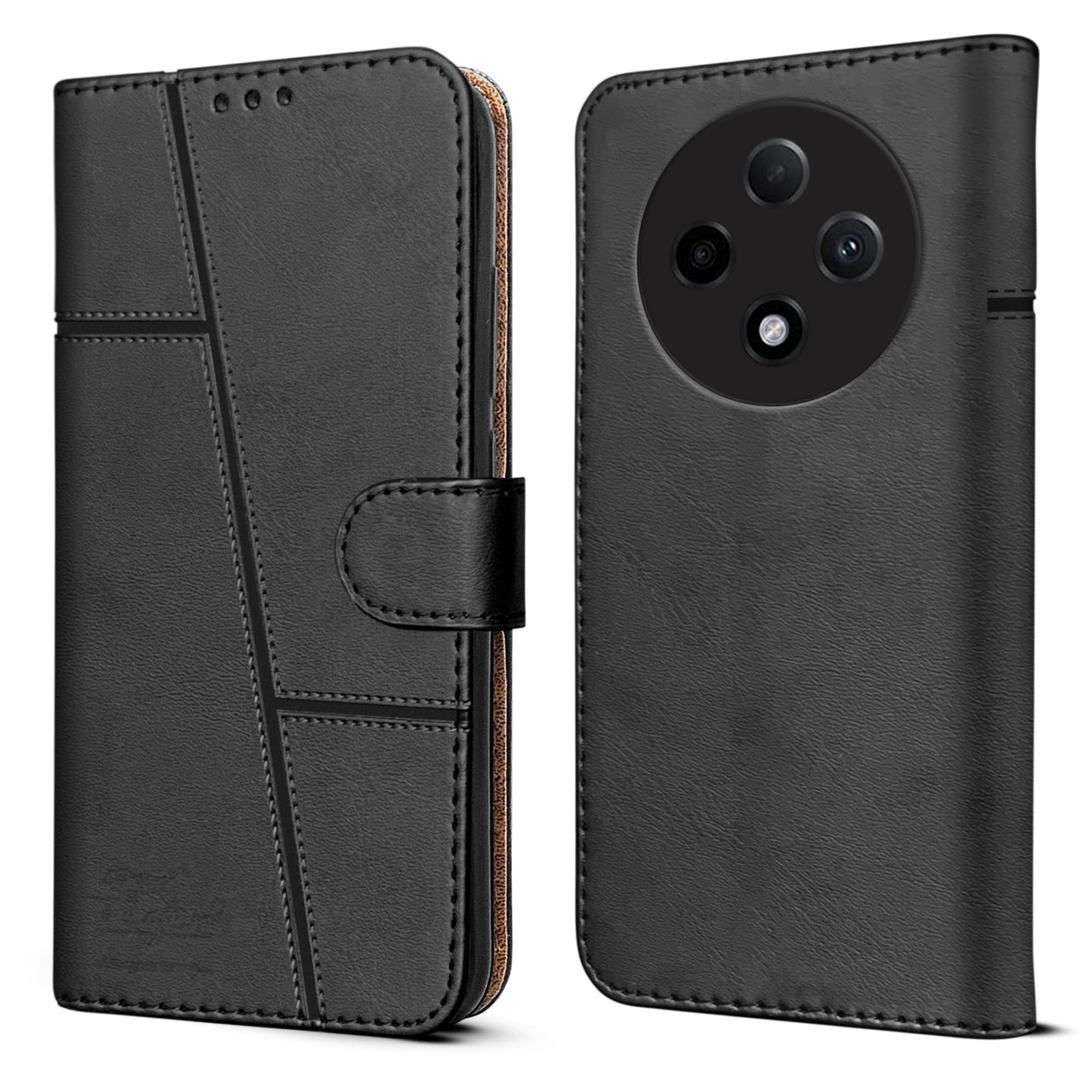 For Oppo F27 Pro | Oppo F27 Pro Plus Flip Cover Case(Stitched Leather with Magnetic Closure)