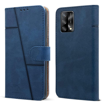 For Oppo A74 4G Flip Cover Case (Stitched Leather with Magnetic Closure)