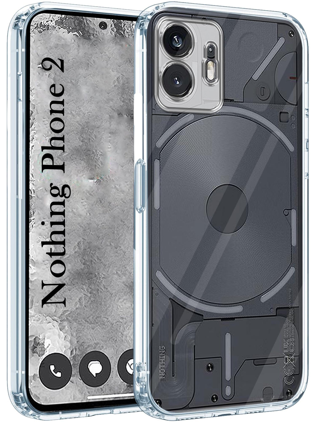 For Nothing Phone 2 Back Cover (Silicone Clear Shockproof Case with Camera Protection | Soft and Flexible | Transparent)