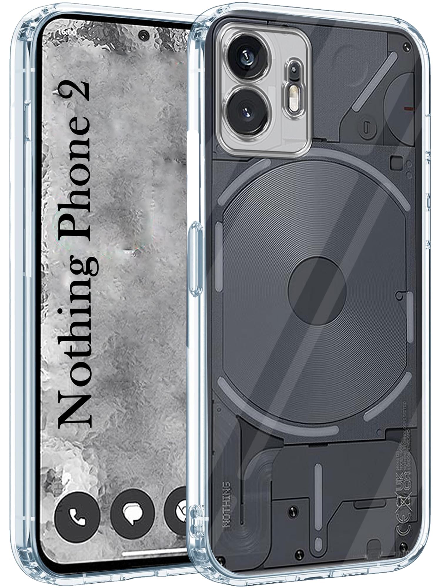 For Nothing Phone 2 Back Cover (Silicone Clear Shockproof Case with Camera Protection | Soft and Flexible | Transparent)