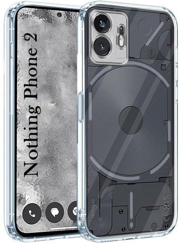 For Nothing Phone 2 Back Cover (Silicone Clear Shockproof Case with Camera Protection | Soft and Flexible | Transparent)