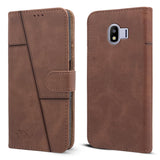 For Samsung Galaxy J4 Flip Cover Case ( Stitched Leather with Magnetic Closure)