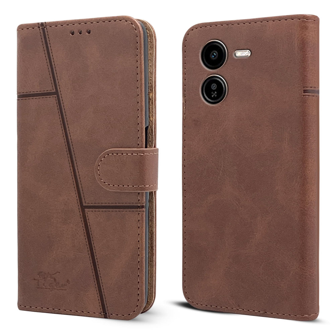 For Vivo Y37 Pro Flip Cover Case ( Stitched Leather with Magnetic Closure)