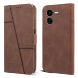 For Vivo Y37 Pro Flip Cover Case ( Stitched Leather with Magnetic Closure)