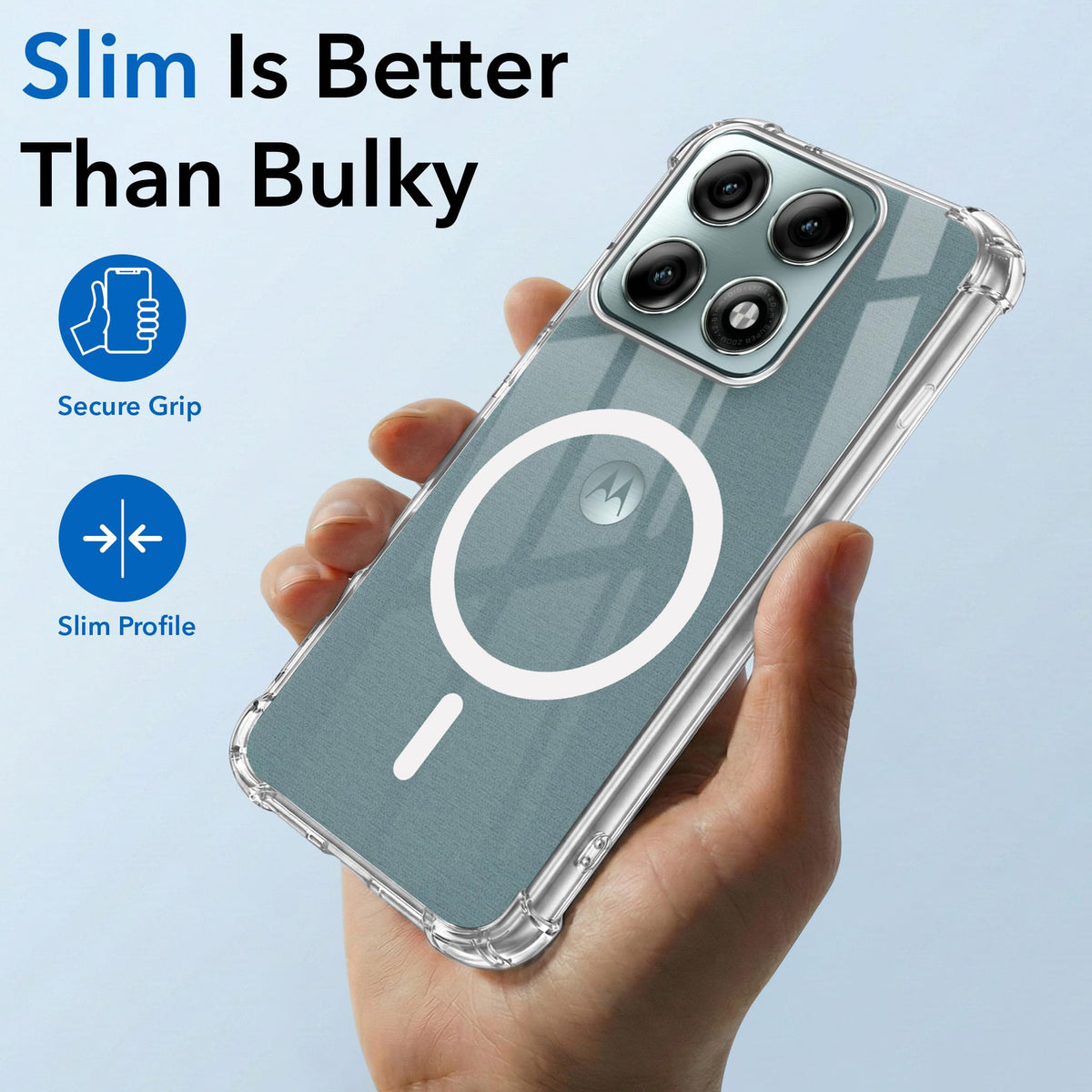 For Motorola Edge 70 Pro |  Motorola Edge 70 Pro Plus Back Cover Shockproof Crystal-Clear (Magsafe Wireless Support | Drop & Camera Protection | Hard Polycarbonate)