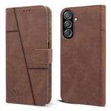 For Samsung Galaxy F15 5G Flip Cover Case (Stitched Leather with Magnetic Closure)
