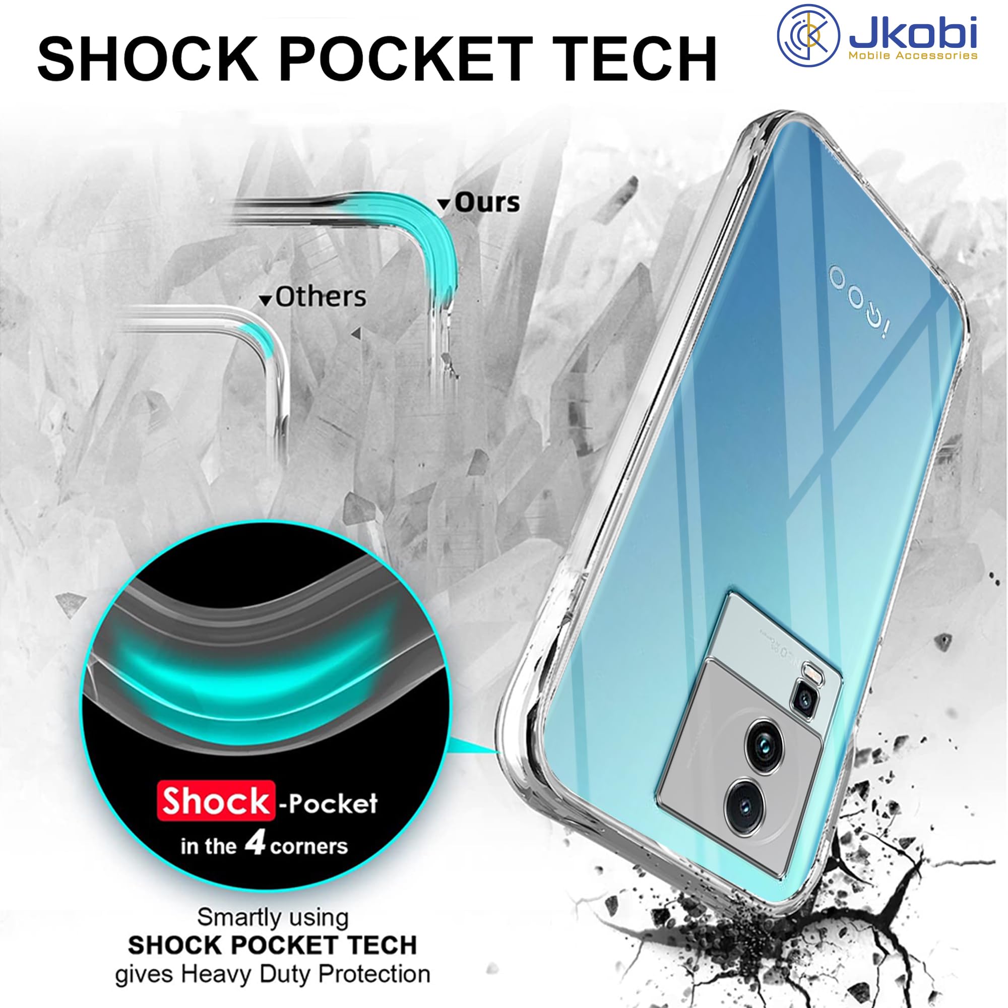 For Vivo iQOO Neo 7 5G Back Cover (Silicone Clear Shockproof Case with Camera Protection | Soft and Flexible | Transparent)