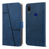 For Redmi 7 | Redmi Y3 Flip Cover Case (Stitched Leather Finish | Magnetic Closure | Wallet Card Slots)