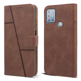 For Motorola Moto G20 Flip Cover Case (Stitched Leather with Magnetic Closure)