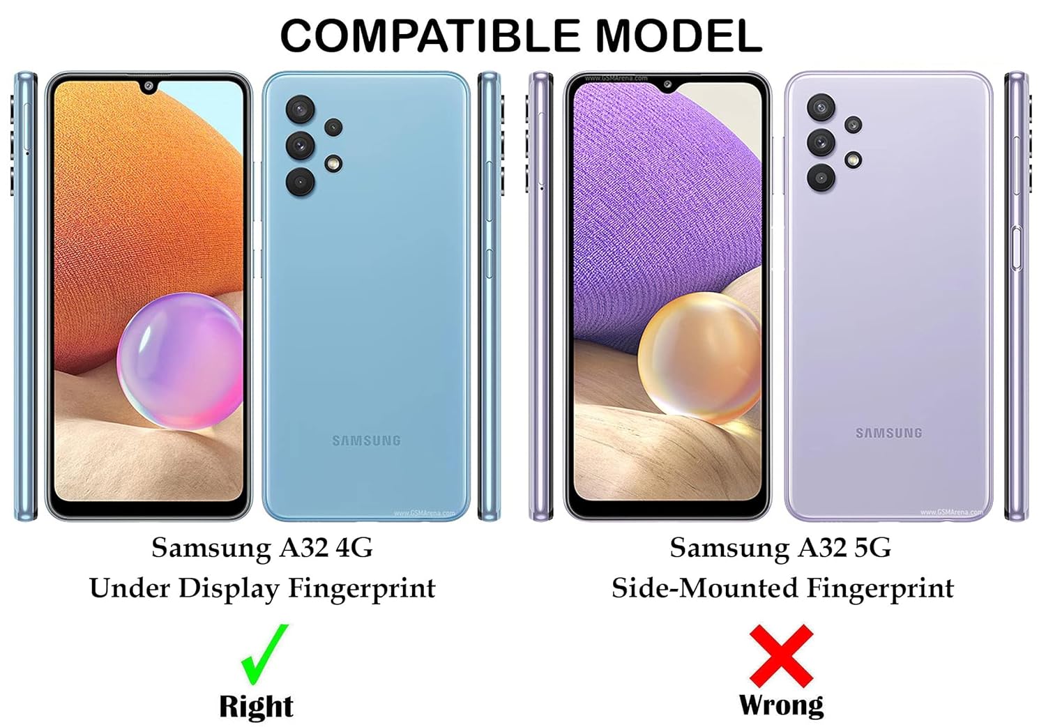For Samsung Galaxy A32 4G Back Cover Case (Hybrid Dual Armor Polycarbonate)