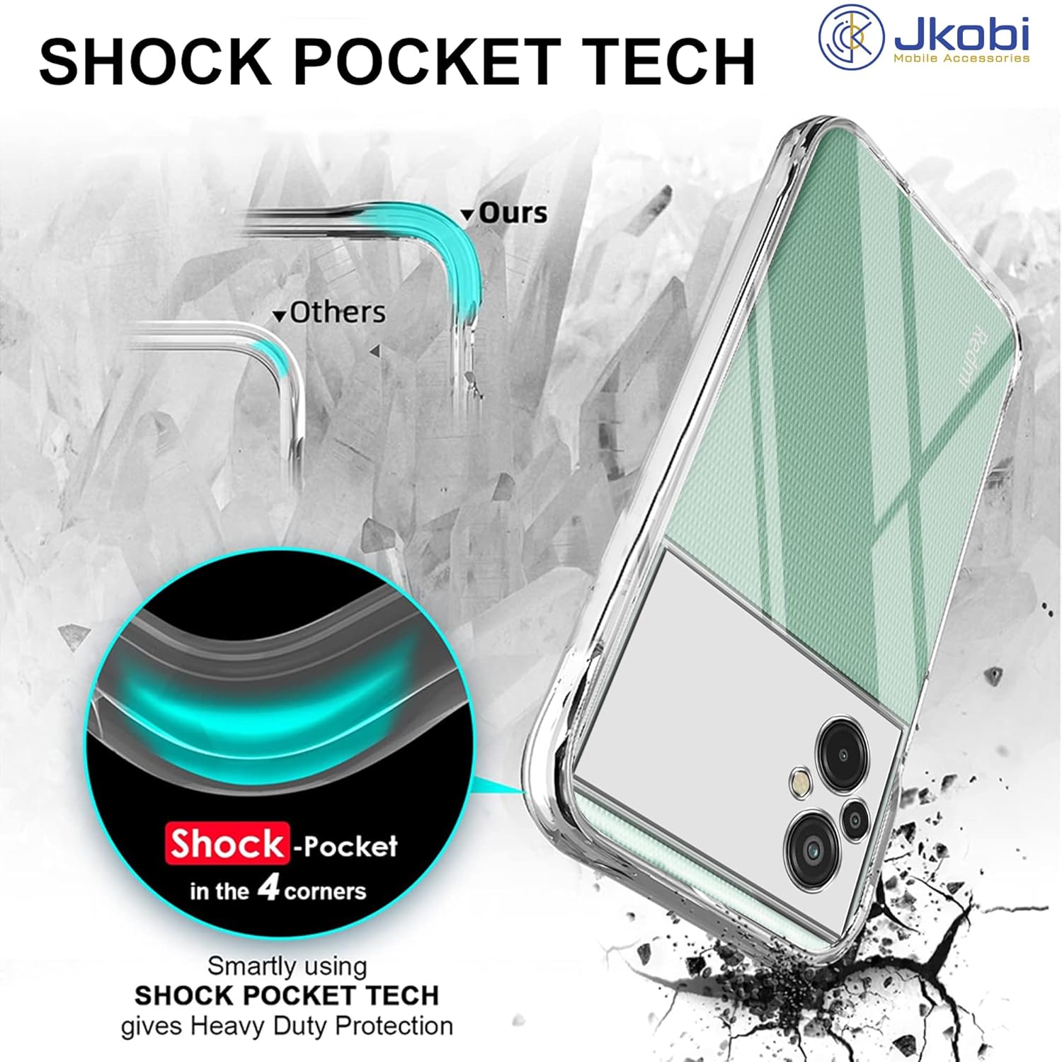 For Xiaomi Redmi 11 Prime Back Cover (Silicone Clear Shockproof Case with Camera Protection | Soft and Flexible)
