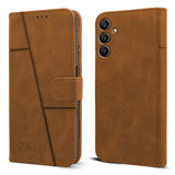For Samsung Galaxy A25 5G Flip Cover Case (Stitched Leather with Magnetic Closure)