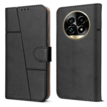 For Realme 13 Pro | Realme 13 Pro Plus 5G Flip Cover Case (Stitched Leather with Magnetic Closure)