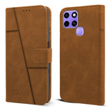 For Infinix Smart 6 Flip Cover Case ( Stitched Leather with Magnetic Closure)
