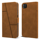 For Poco C3 Flip Cover Case ( Stitched Leather with Magnetic Closure)