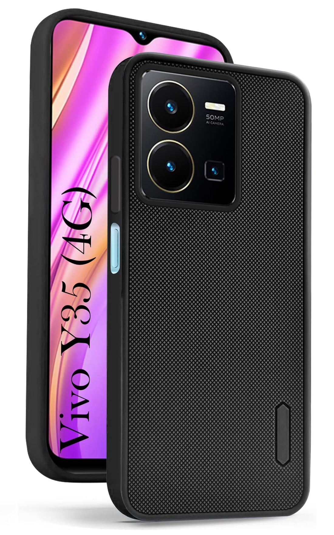 For Vivo Y35 Back Cover Case (Textured Grip Design | Camera Protetion | Slim and Light Weight | Soft Touch and Feel)