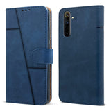 For Realme 6i Flip Cover Case ( Stitched Leather Finish | Magnetic Closure | Wallet Card Slots)