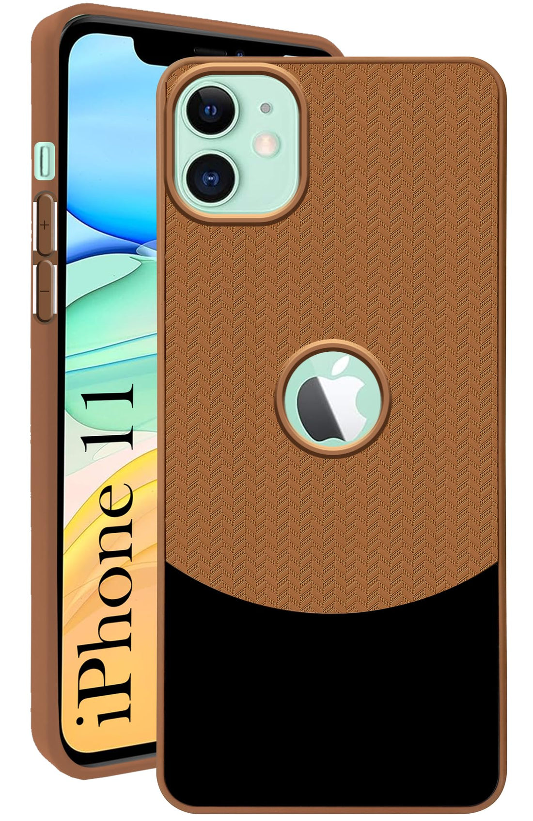 For Apple iPhone 11 Back Cover Case (Elegant PU Leather Finish | Premium Minimalist Professional | Camera Protection Bump)