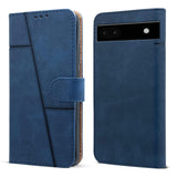 For Google Pixel 6a Flip Cover Case (Stitched Leather with Closure)