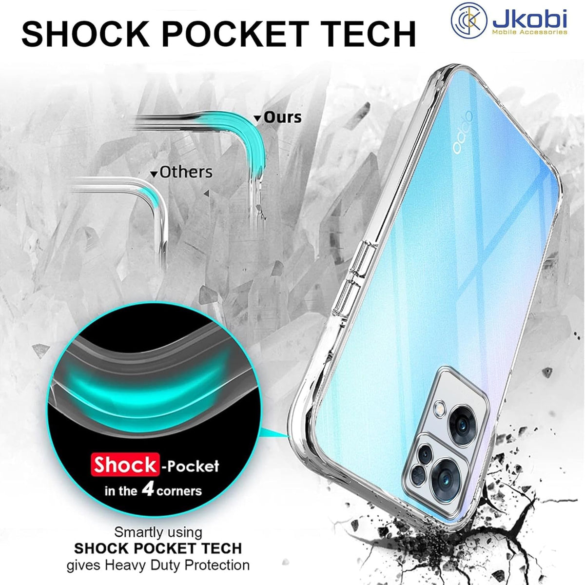 For Oppo Reno7 Pro 5G | Reno 7 Pro 5G Back Case Cover (Silicone Clear Shockproof Case | Soft and Flexible)