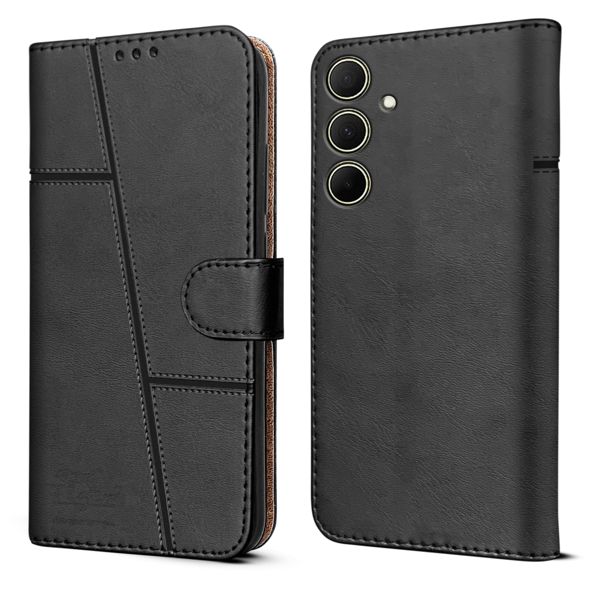 For Samsung Galaxy A50 | Galaxy A50s Flip Cover Case (Stitched Leather Finish | Magnetic Closure | Inner TPU | Foldable Stand | Wallet Card Slots)