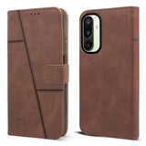 For Samsung Galaxy M16 5G | Samsung Galaxy F16 5G Flip Cover Case ( Stitched Leather with Magnetic Closure)
