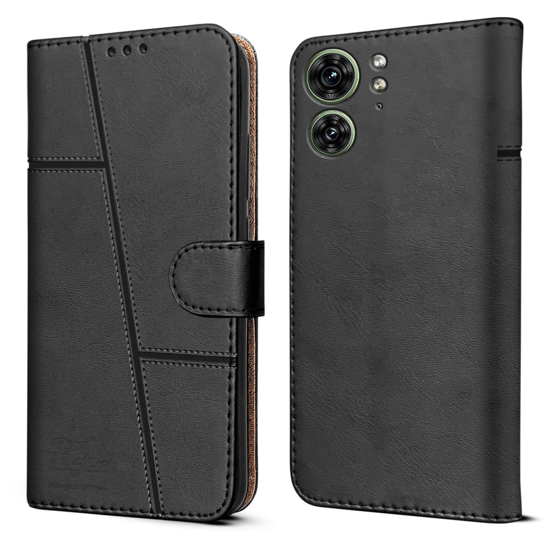 For Motorola Moto Edge 40 Flip Cover Case (Stitched Leather with Magnetic Closure)