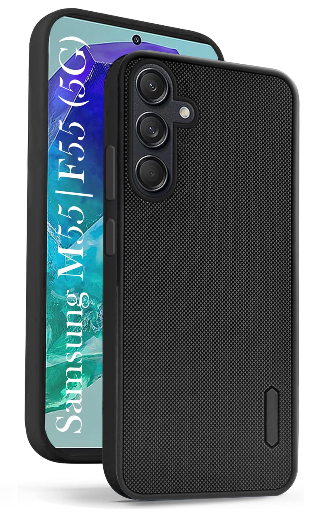 For Samsung Galaxy M55 5G | F55 5G | M55s 5G Back Cover Case Rubberised (Textured Grip Design| Micro-Fiber Cloth Inside | Slim and Light Weight | Soft Touch and Feel)