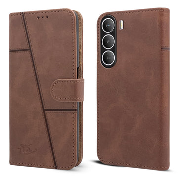 For Realme Narzo 80 Lite 5G Flip Cover Case ( Stitched Leather with Magnetic Closure)