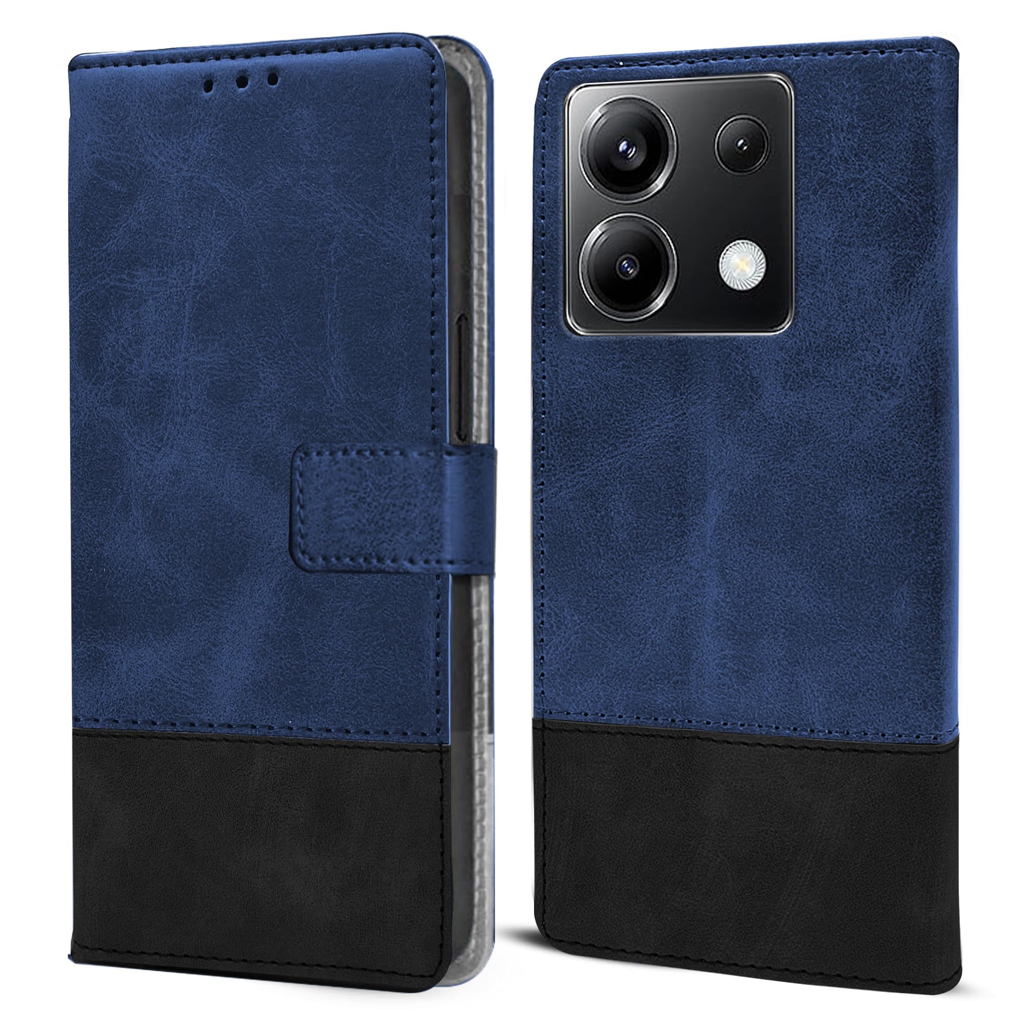 For Poco X6 5G Flip Cover Case ( Professional Dual Leather Wallet with Magnetic Closure)