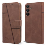 For Samsung Galaxy A25 5G Flip Cover Case (Stitched Leather with Magnetic Closure)