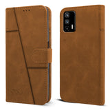 For Realme GT 5G Flip Cover Case (Stitched Leather with Magnetic Closure)