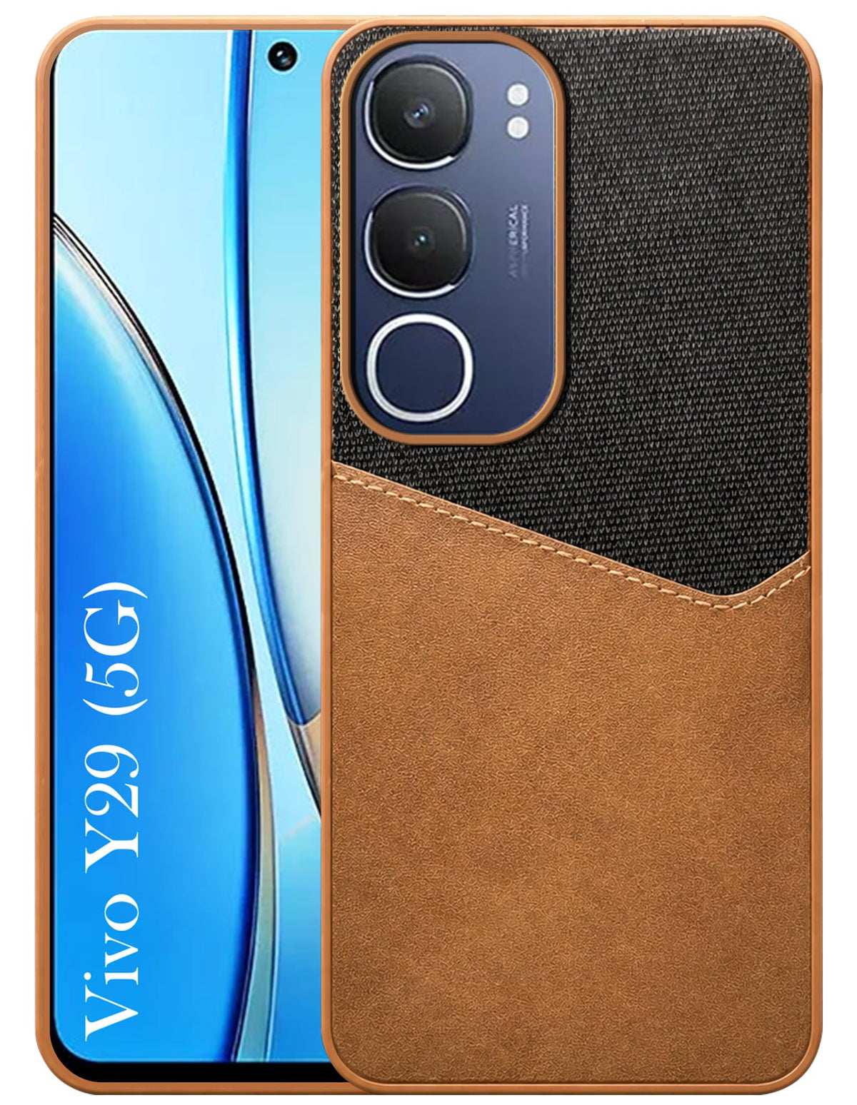 For Vivo Y29 Back Cover Case (Dual PU Leather Stitch | Professional Minimalist | Soft and Flexible)