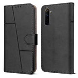 For Realme 6i Flip Cover Case ( Stitched Leather Finish | Magnetic Closure | Wallet Card Slots)