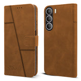 For Realme Narzo 80 Lite 5G Flip Cover Case ( Stitched Leather with Magnetic Closure)
