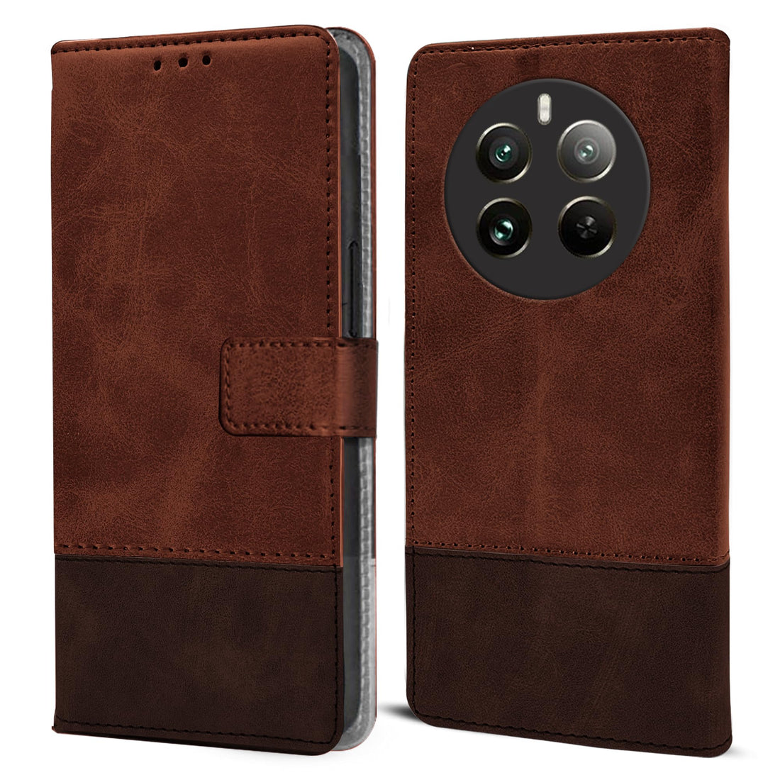 For Realme Narzo 70 5G Flip Cover Case (Professional Dual Leather Wallet with Magnetic Closure)