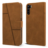 For Oppo A91 Flip Cover Case (Stitched Closure)