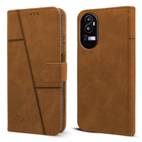 for Oppo Reno 10 Pro Plus Flip Cover Case (Stitched Leather with Magnetic Closure | Black)