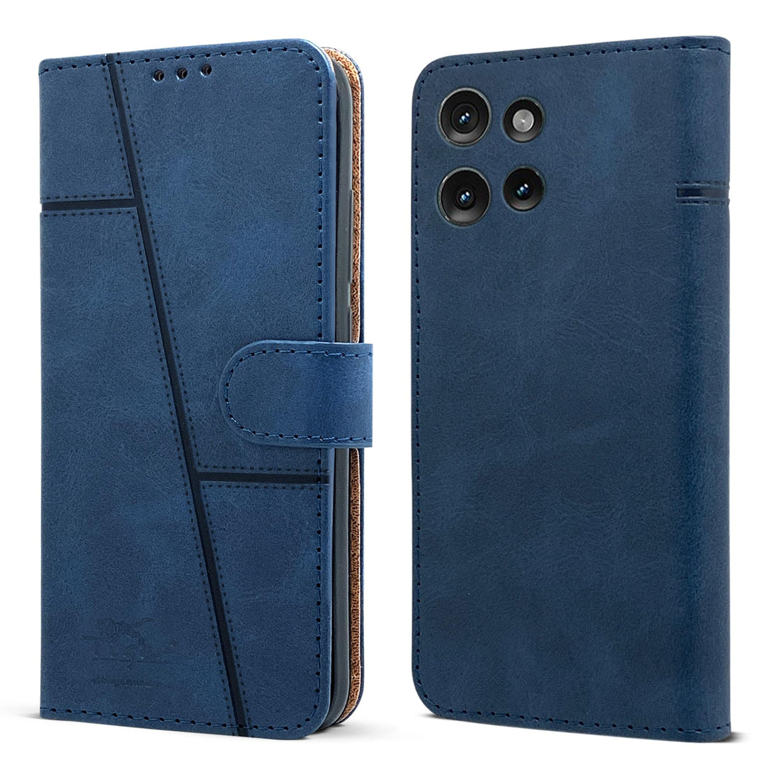 For Motorola Moto Edge 50 5G Flip Cover Case ( Stitched Leather with Magnetic Closure)