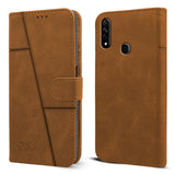 For Oppo A8 Flip Cover Case (Stitched Leather with Magnetic Closure)