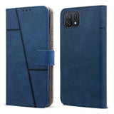 For OPPO A54 Flip Cover Case ( Stitched Leather Finish | Magnetic Closure | Inner TPU | Foldable Stand | Wallet Card Slots