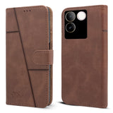 For Vivo T2 Pro Flip Cover Case (Stitched Leather with Magnetic Closure)