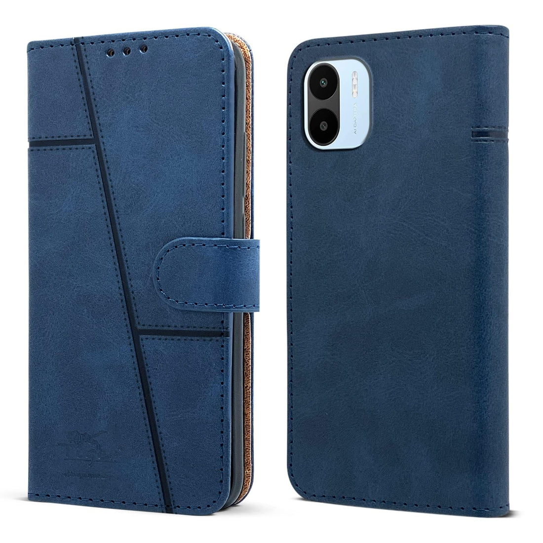 For Xiaomi Redmi A1 2022 Flip Cover Case (Stitched Leather with Magnetic Closure)